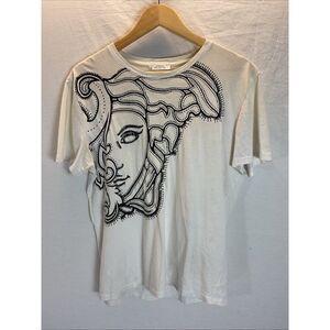 VERSACE COLLECTION  White Graphic MEDUSA T-Shirt SMALL/ MEDIUM